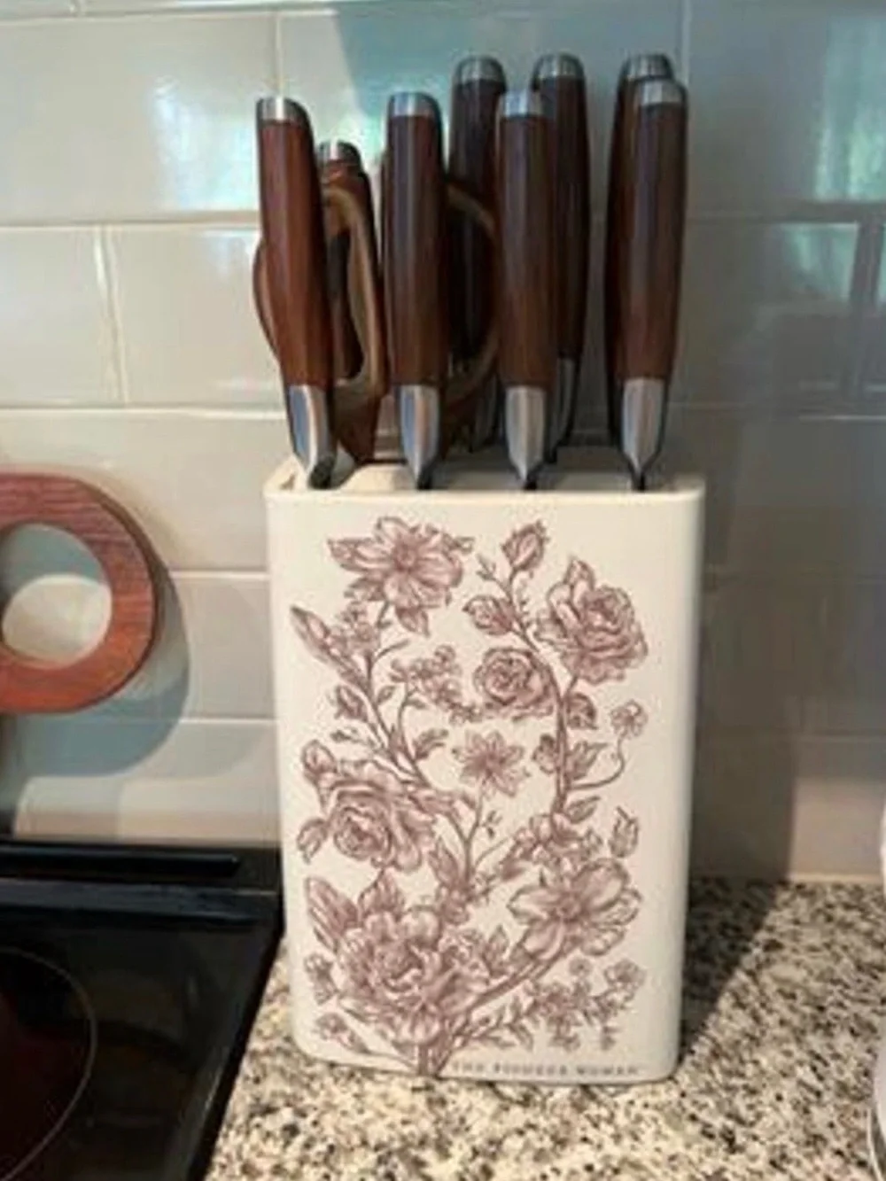 The Pioneer Woman Agatha Brown Wood-Handle 11 Piece Knife Set